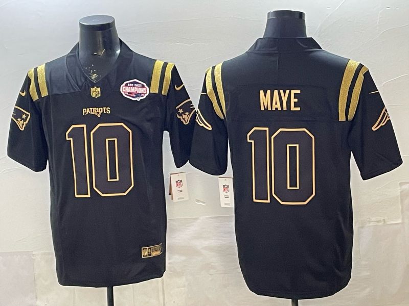 Men 2026 New England Patriots #10 Maye Black gold 3th generations Nike Limited NFL Jersey style 006->new england patriots->NFL Jersey